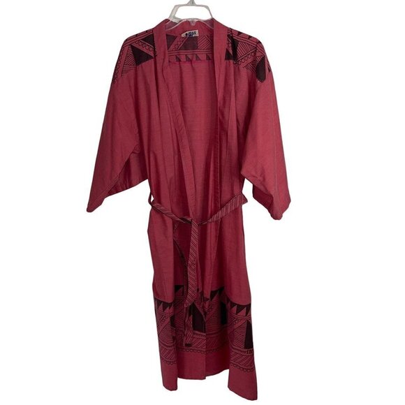 Regent of Fiji Styled by Argo Vintage Kimono Robe One Size Red Cotton Belted